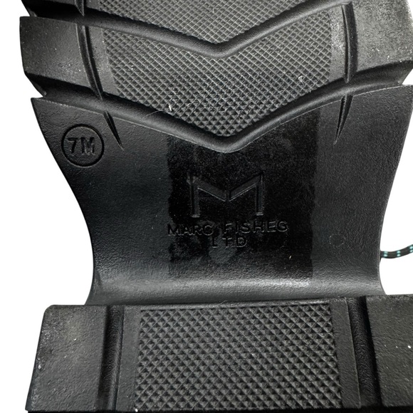 Marc Fisher Leather ML Izumi Combat Boot Real Sheepkin Fur Black Size 7 NWT - Picture 7 of 13